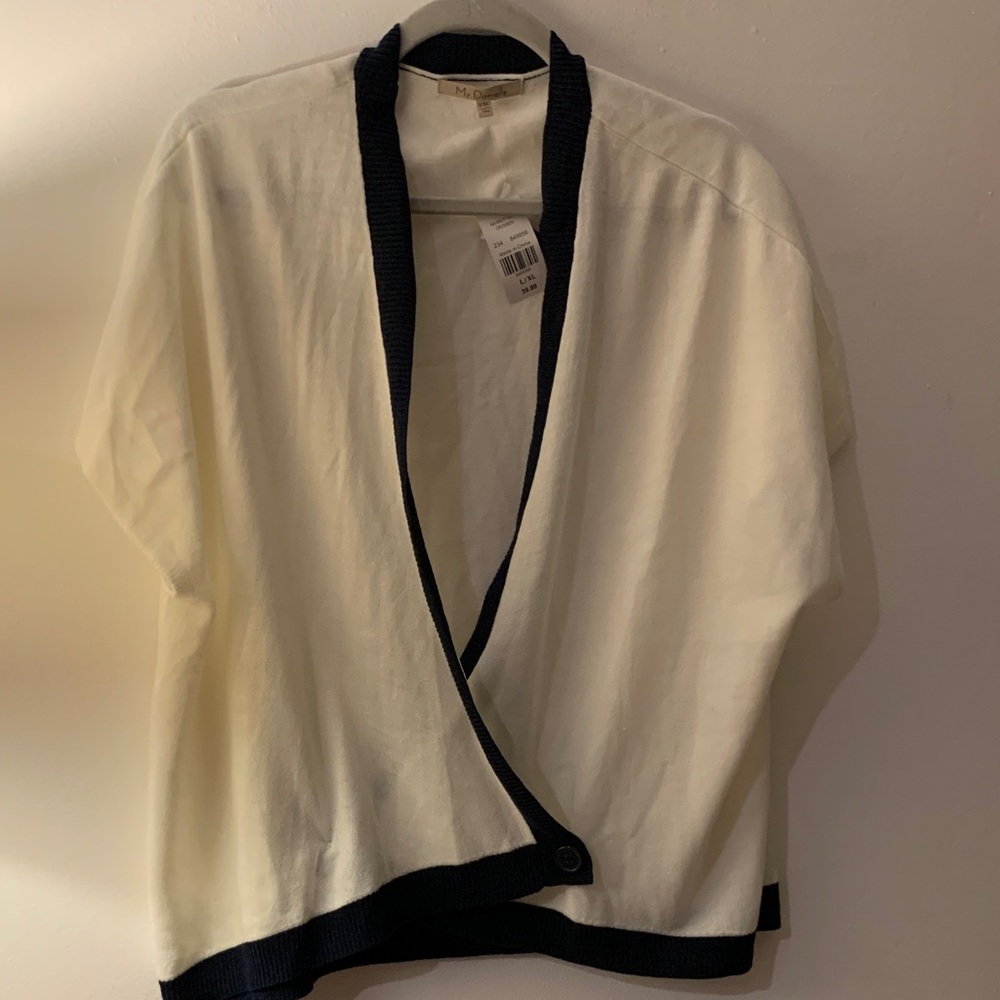 Elegant Women's Cream and Black Cardigan